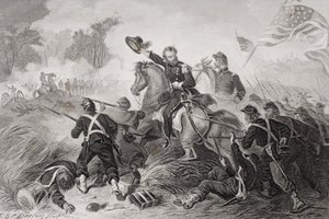 General Lyons (1818-61) angreb ved slaget ved Wilson